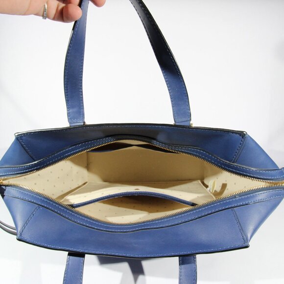 NWOT Kate Spade 2 Park Ave Beau Bow Satchel Navy Blue Bag - Picture 9 of 12